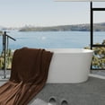 thumbnail image 5 of Free Standing Tub 63" Acrylic Freestanding Bathtub Glossy White Soaking Bath Tub with Overflow and Anti-blockage Drain A24 Bathroom Tub, 5 of 8