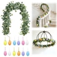 thumbnail image 2 of 6FT Artificial Eucalyptus Garland with Easter Eggs, Faux Greenery Vine for Easter, Spring & Home Decor, Indoor Outdoor Use, 2 of 11