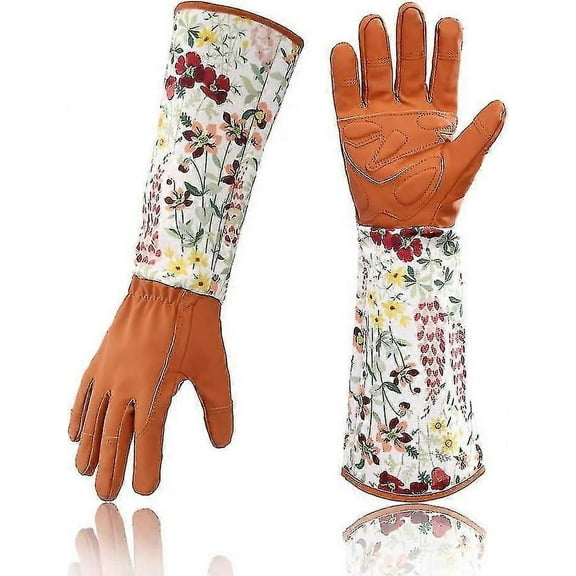 Gardening Rose Leather Gloves Women Extended Pro Gloves Rose Pruning Garden For Mother And Grandmother Gardening Gifts (red)