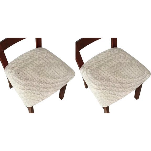 14-19In Seat Covers for Dining Room Chair Stretch Slipcovers Removable Washable Elastic Upholstered Cushion Covers for Kitchen Chairs Hotel Ceremony Banquet Wedding Party Everyday Home Use 2PC