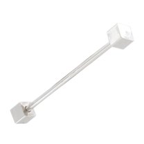Silver Tone Cube Barbell Collar Pin 1 5/8" Men