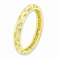 thumbnail image 3 of 925 Sterling Silver Stackable Expressions Gold-plated Carved Ring Size: 10; for Adults and Teens; for Women and Men, 3 of 5