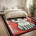 thumbnail image 3 of ODIKA 8'x10' Washable Area Rug Pixel Octopus Cartoon Mashup Retro Tentacle Motif Arcade Kawaii for Living Room, Under Sectional, Family , Durable, Non-Slip, 3 of 7
