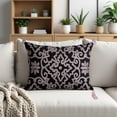thumbnail image 3 of Throw Pillow Covers - Set of 4 Embroidered Decorative Cushion Case for Home Decor Sofa Couch Chair Bed Patio Living Room Bedroom Car Office Study - Black Beige, 14x20 Inches, 3 of 9