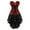 Red, variant on fheaev Medieval Dress For Women Retro Renaissance Sleeveless Off-The-Shoulder Lace Bow Tie Color Ball Patchwork Puffy Skirt Set Halloween Party Masquerade Costumes Gown