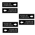 thumbnail image 1 of Door Sticker 6pcs Please Use Other Door Creative Door Sign Art Fashion Decor Black, 1 of 8