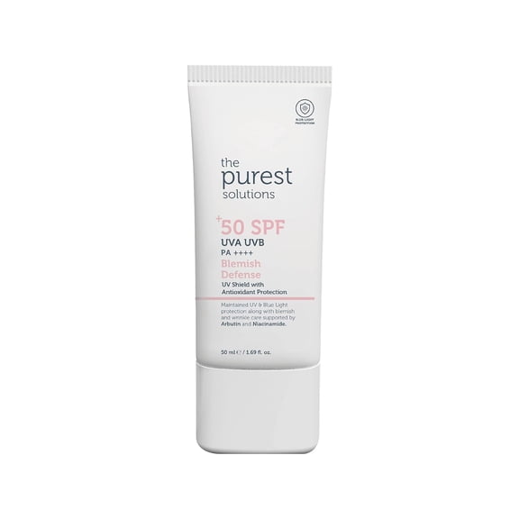 The Purest Solutions Stain Protection (UV protective sign with antioxidant SPF 50 ) - 8h UVA protection, Arbutin & Niacinamide for skin tone adaptation and moisturizing - vegan (50 ml)