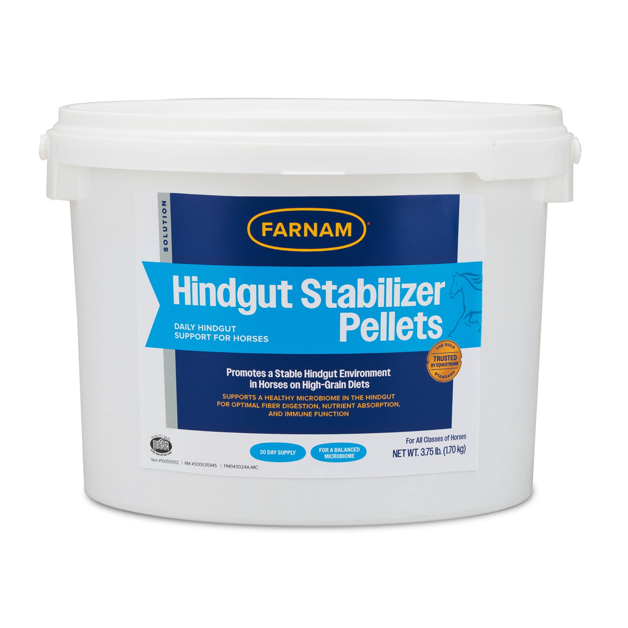Farnam Hindgut Stabilizer Pellets for Horses, 3.75 lb., 30 Day Supply
