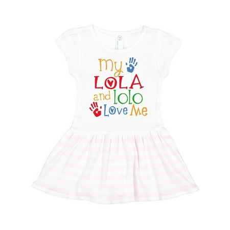 

Inktastic My Lola and Lolo Loves Me grandchild Gift Toddler Girl Dress