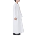 thumbnail image 4 of Otqutp Boys Arab Thobe Muslim Kaftan Kids 𝗜slamic Clothing Ethnic Trim Ramadan Prayer Clothing Long Sleeve Arabic Robe Dress, 4 of 7