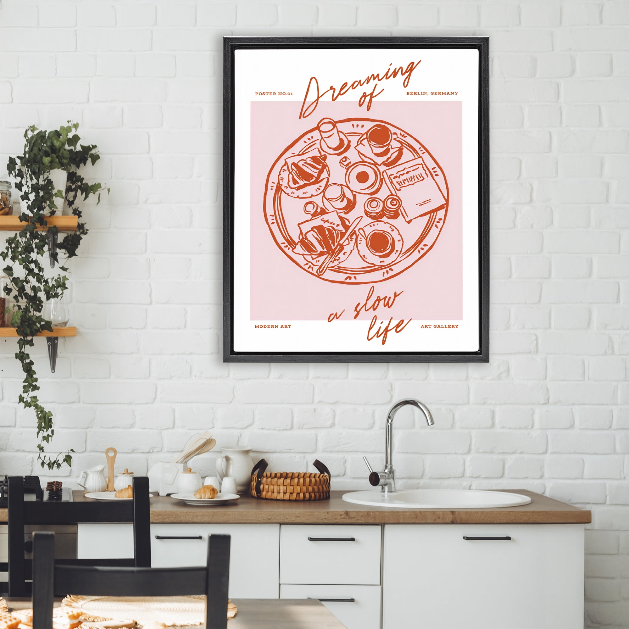 Stupell Industries Dreaming Of A Slow Life Black Framed Floater Canvas Wall Art, design by The Prints Vibe