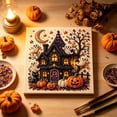 thumbnail image 5 of Halloween Pearl Diamond Painting Art Kit with Frame for Adults & Beginners, Gemstone Diamond Dots Beads Painting for Home Wall Decor Halloween, 5 of 6