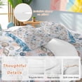 thumbnail image 6 of Summer Ocean Queen Size Comforter Set, Coastal Starfish Conch Shell Blue Wave Seascape Bedding for All Seasons, 4 Pcs Bed Set, 1Quiltcover (90"x92") ,1Sheet(94"x116"), 2Pillowcases (30"x20"), 6 of 11