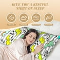 thumbnail image 4 of Disketp Funny Dinosaurs on Stripes Print Body Pillow Cover - Super Soft 20x54 Body Pillow Case,Long Side Hidden Zipper, 4 of 8