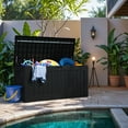 thumbnail image 2 of Devoko 120 Gallon Outdoor Patio Box Deck Plastic Resin Storage Box Backyard, Black, 2 of 7