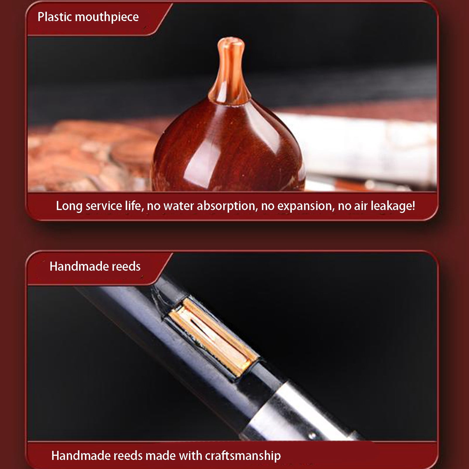 Handmade Traditional Chinese Hulusi Flute, Cucurbit Gourd, Ethnic Musical Instrument with Case for Beginners Playing