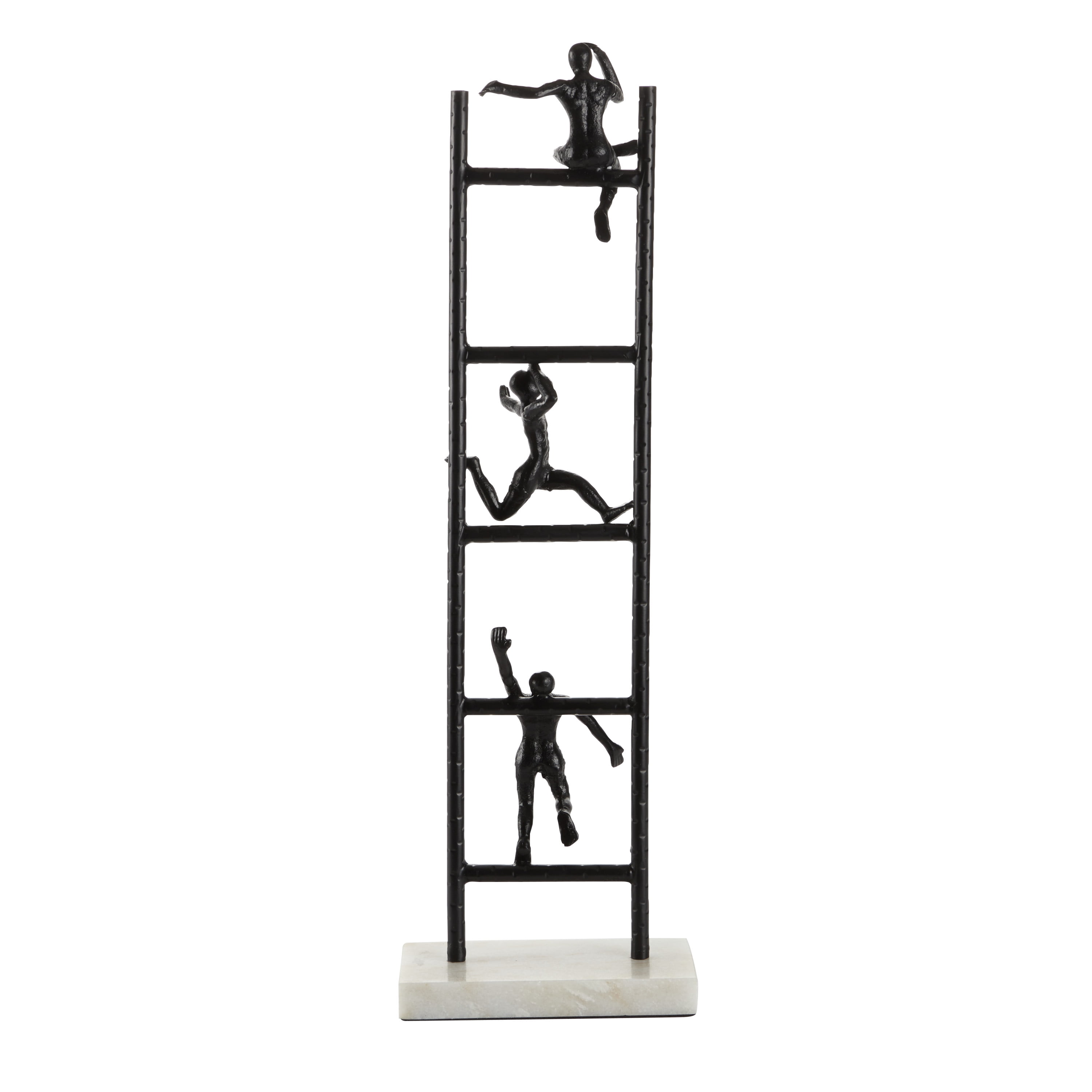 DecMode 8"W, 26"H Metal Contemporary Geometric Sculpture, Black