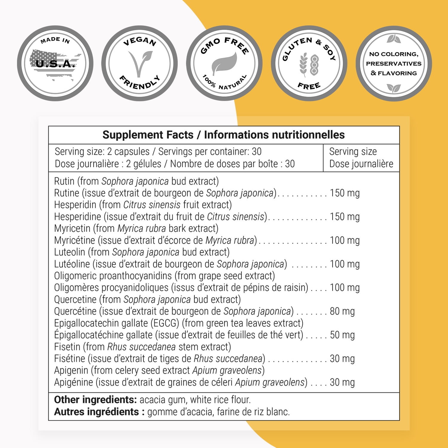 SuperSmart FlavoLife (Flavonoid Complex Supplement) - with Luteolin, Myricetin, Fisetin, Rutin, Quercetin, EGCG, Apigenin, Hesperidin | Non-GMO & Gluten Free - 60 Vegetarian Capsules