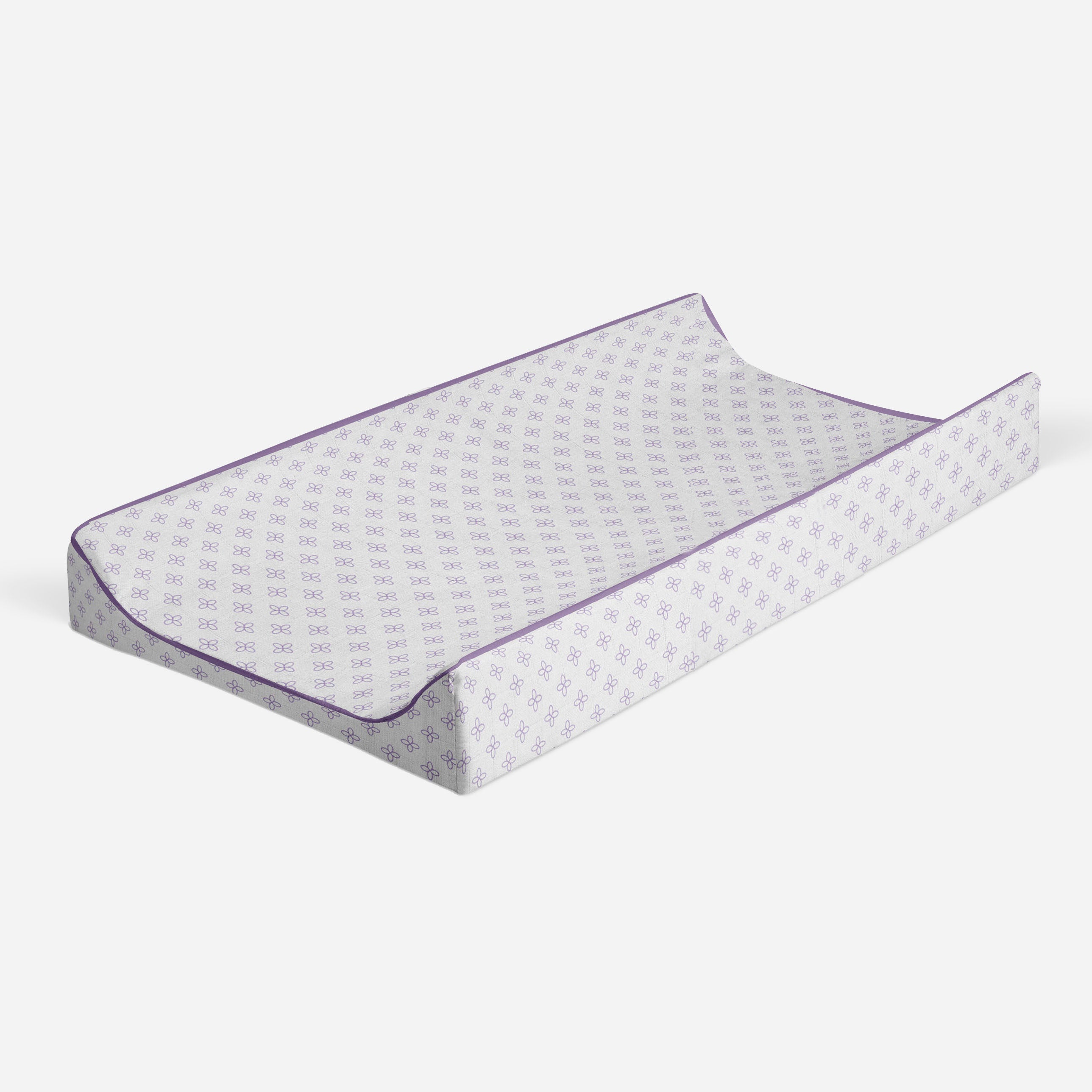 Bacati - Petals Lilac Quilted Muslin Changing Pad Cover