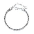thumbnail image 2 of 14K White Gold Plated Rope Chain Bracelet, 2 of 4