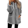 thumbnail image 2 of Women's Zip Up Hoodies Oversized Fleece Long Pullover Hooded Sweatshirts Casual Long Sleeve Fall Hoodie Jacket, 2 of 2