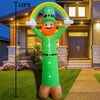 SEASONBLOW 12 Ft LED Light Up Inflatable St. Patrick's Day Leprechaun Holding a Rainbow Decoration,LED Light for Home Yard Lawn Garden Indoor Outdoor Décor
