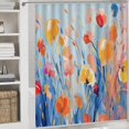 thumbnail image 5 of Watercolor Wildflowers Shower Curtain Sets with Rugs 4 Piece Rustic, 5 of 8