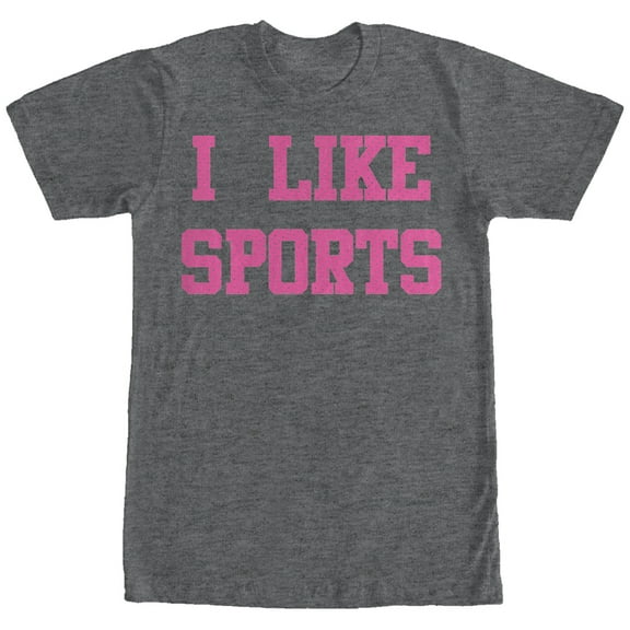 Women's CHIN UP I Like Sports Boyfriend Graphic Tee Charcoal Heather Medium