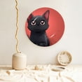 thumbnail image 5 of Daiia Cute Black Kitten Cartoon Printed Pattern Ceramic Plate Dinner Plates Bone China Decorative Plates with Display Stand Art Ceramic Ornaments for Wall Hanging Decoration-8in, 5 of 6