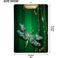 thumbnail image 3 of GZHJMY Green Dragonfly Acrylic Clipboard Letter Size 9" x 12.5" Decorative Clipboard with Low Profile Gold Metal Clip for Office School Student Women Whiteboard Clipboards, 3 of 7