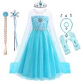thumbnail image 1 of Vestido de Elsa de Disney para niñas, disfraz de Reina de las Nieves, vestido de Elsa y Anna, disfraz de niña para fiesta de cumpleaños, disfraz de Frozen para carnaval infantil, 1 of 5