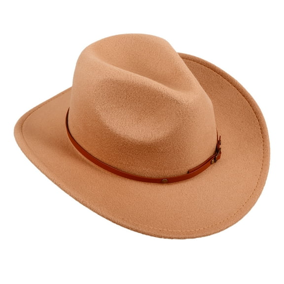 Milisten Cowboy Hat Light Brown 1Pack Curved Brim