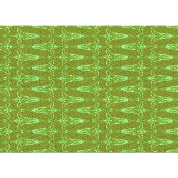 Ahgly Company Indoor Rectangle Patterned Hummingbird Green Area Rugs, 5' x 7'