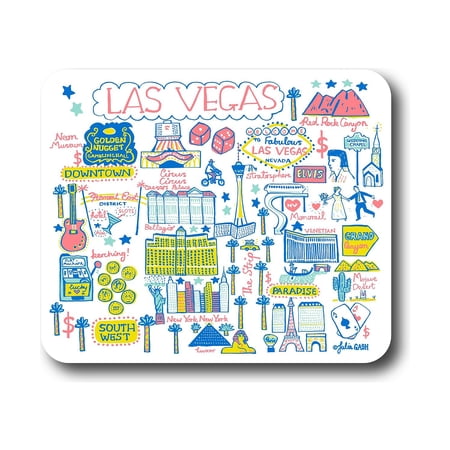 UPC: 0731969977842 | OTM Essentials Artist Series: Julia Gash Las Vegas Non-Skid Mouse Pad Multicolor (OP-MH-JG1-040)