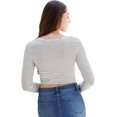 thumbnail image 3 of GHSDFBB Women's Basic Round Neck Long Sleeve Crop Top, 3 of 7