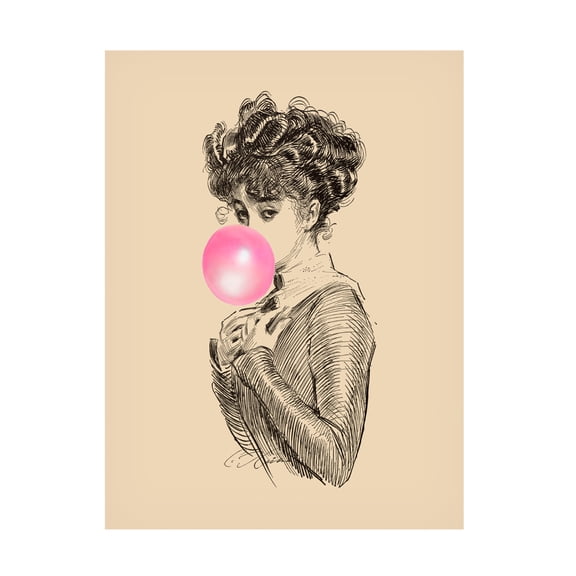 Canvas Wall Art - Alicia Longley 'Victorian Ladies Misbehaving II' Wall Art for Living Room, Bedroom, or Office Décor by Trademark Fine Art - 14 x 19 Inches