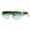 Green Tortoise (Green Smoke), variant on Unisex Geometric Sunglasses Retro Modern Futuristic Fashion UV 400 Frost White