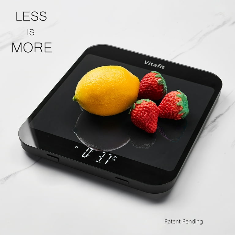 Vitafit 33lb Digital Kitchen Scale, Multifunction Food Scale Weight Grams  and Ounces for Cooking Baking,1g/0.1oz Precise Graduation, Batteries  Included,Black 
