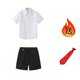 thumbnail image 4 of Odeerbi Niños 3 Piezas Caballero Traje Formal Preppy Vestido de Manga Corta Camisa de Vestido y Traje Pantalones Cortos Con Corbata Uniforme Escolar Conjunto, 4 of 6