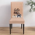 thumbnail image 4 of Dining Chair Covers Set of 4,Thanksgiving Pumpkin Fall Theme Universal Stretch Kitchen Seat Covers Parsons Chair Protector Slipcover for Home Restaurant Party Decor,Colorful Polka Dot on Black, 4 of 6