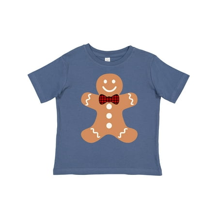 

Inktastic Cute Gingerbread Man with Red Plaid Bowtie Gift Toddler Boy or Toddler Girl T-Shirt
