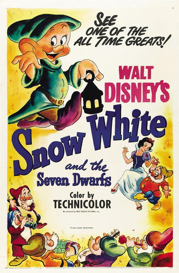 Snow White And The Seven Dwarfs 1937 11x17 Movie Poster Walmart Com Walmart Com
