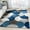 Blue, variant on Well Woven Hilda Gold Modern Geometric Circles & Boxes Pattern Area Rug