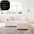 thumbnail image 2 of 75.6" Soft Modular With Hydraulic Lift - Pink. Comfortable For Various Occasions. Materials Solid Wood, High Sponge. Detachable Cushions. Stylish & Versatile Design. 3 Storage Functionality All, 2 of 6