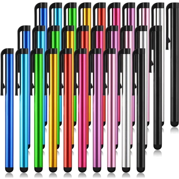 SharkTRUE Universal 30-Pack Rubber Tip Stylus Pens for Touch Screens, Compatible with All Capacitive Devices