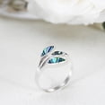 thumbnail image 4 of AeraVida Summer Tropical Rainbow Abalone Leaf Wrap Sterling Silver Beach Accessories Ring Anniversary Jewelry Gift for Women Size-6, 4 of 7