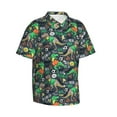 thumbnail image 2 of Daiia Dinosaur Plays Soccer Hawaiian Shirt for Men Gentle Cotton Regular Short Sleeve Casual-3X-Large, 2 of 9