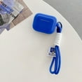 thumbnail image 5 of For AirPods Pro Pure Color Square Block Earphones Case Soft Silicone Shockproof Simple Design Strap Case Cover With Bracelet,Blue, 5 of 5