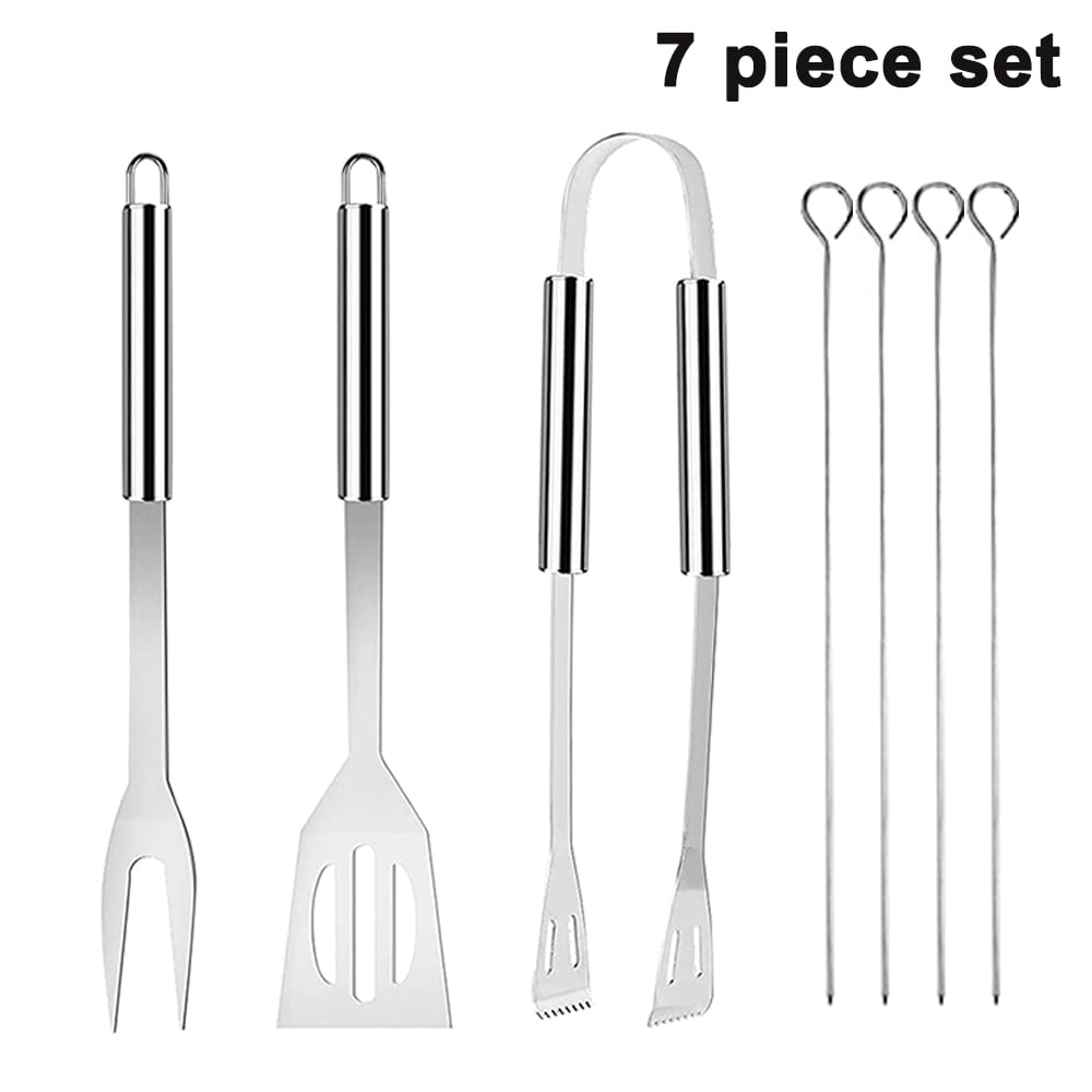 Barbecue Tools Set Grilling Tongs Fork Spatula Stainless Steel Bbq Utensil TE 