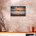thumbnail image 3 of Sunset Beach Pictures Wall Art Beach Theme Bathroom Decor Hawaii Coastal Seascape Canvas Prints Painting Modern Nature Ocean Waves Landscape Artwork for Living Room Office Home Decoration 12x16, 3 of 6